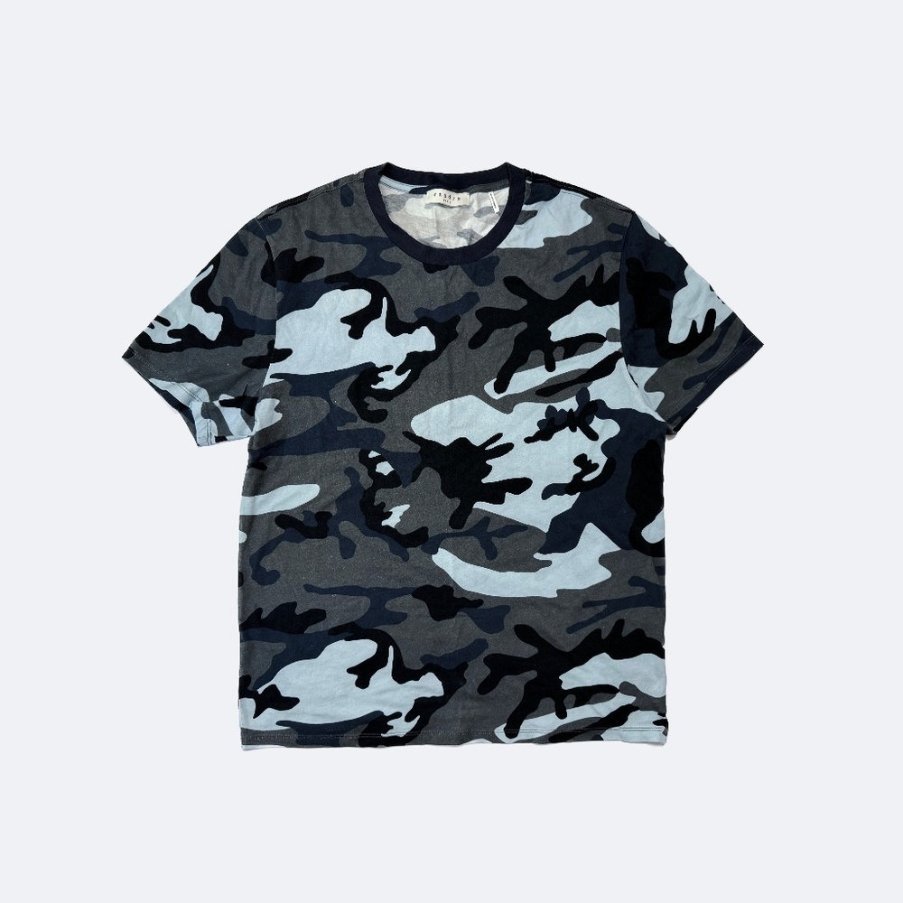 NWOT Sandro Navy/Gray Camo Print Tee